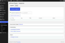 Page screenshot: WPvivid Backup &rarr; Database Snapshots