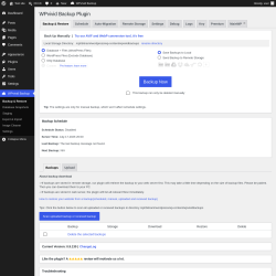 Page screenshot: WPvivid Backup