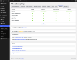 Page screenshot: WPvivid Backup &rarr; Premium
