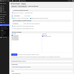 Page screenshot: WPvivid Backup &rarr; Staging &rarr; Create A Fresh WP Install