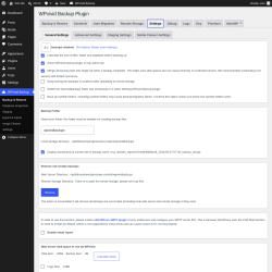 Page screenshot: WPvivid Backup &rarr; Settings