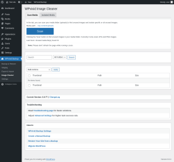 Page screenshot: WPvivid Backup &rarr; Image Cleaner