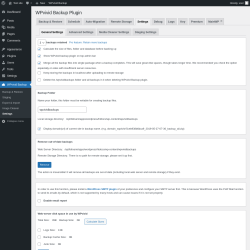 Page screenshot: WPvivid Backup &rarr; Settings