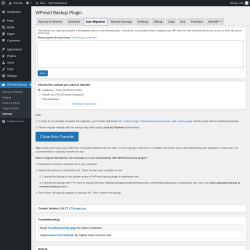 Page screenshot: WPvivid Backup &rarr; Settings &rarr; Auto-Migration