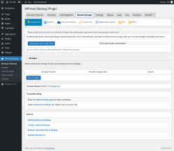 Page screenshot: WPvivid Backup &rarr; Remote Storage