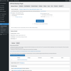 Page screenshot: WPvivid Backup &lsaquo; Test site &mdash; WordPress