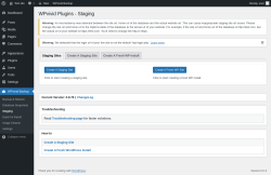 Page screenshot: WPvivid Backup &rarr; Staging
