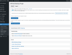 Page screenshot: WPvivid Backup &rarr; Export & Import &rarr; Import