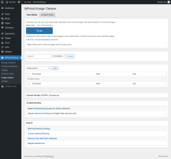 Page screenshot: WPvivid Backup &rarr; Image Cleaner