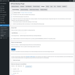 Page screenshot: WPvivid Backup &rarr; Settings