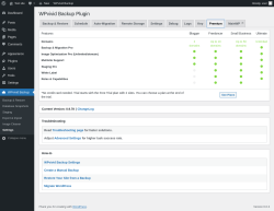 Page screenshot: WPvivid Backup &rarr; Settings &rarr; Premium