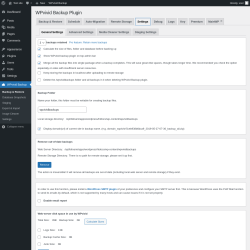 Page screenshot: WPvivid Backup &rarr; Settings