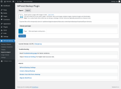 Page screenshot: WPvivid Backup &rarr; Export & Import