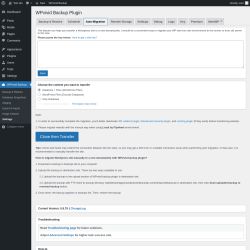 Page screenshot: WPvivid Backup &rarr; Settings &rarr; Auto-Migration