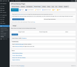 Page screenshot: WPvivid Backup &rarr; Settings &rarr; Remote Storage