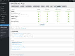 Page screenshot: WPvivid Backup &rarr; Premium