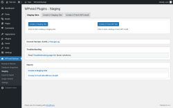 Page screenshot: WPvivid Backup &rarr; Staging