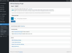 Page screenshot: WPvivid Backup &rarr; Export & Import