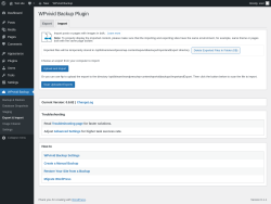 Page screenshot: WPvivid Backup &rarr; Export & Import &rarr; Import