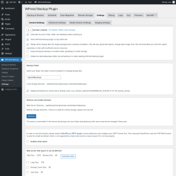 Page screenshot: WPvivid Backup &rarr; Settings