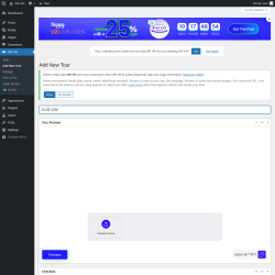 Page screenshot: WP VR → Add New Tour