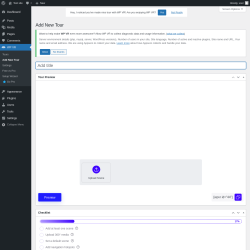 Page screenshot: WP VR → Add New Tour