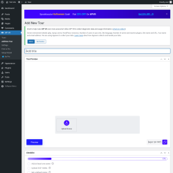 Page screenshot: WP VR → Add New Tour