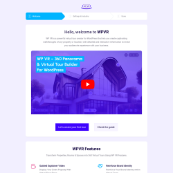 Page screenshot: WP VR → Setup Wizard