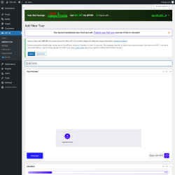 Page screenshot: WP VR &rarr; Add New Tour