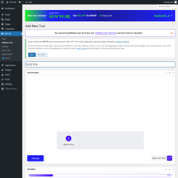 Page screenshot: WP VR &rarr; Add New Tour