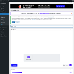 Page screenshot: WP VR &rarr; Add New Tour