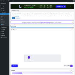 Page screenshot: WP VR &rarr; Add New Tour