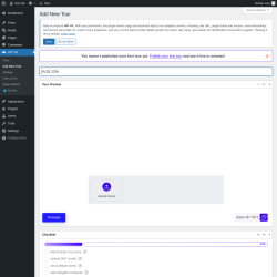 Page screenshot: WP VR &rarr; Add New Tour