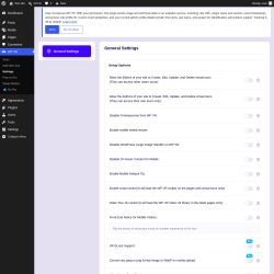 Page screenshot: WP VR &rarr; Settings