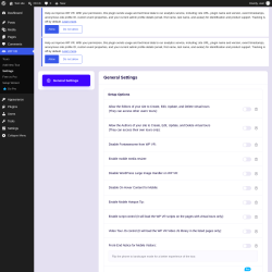 Page screenshot: WP VR &rarr; Settings