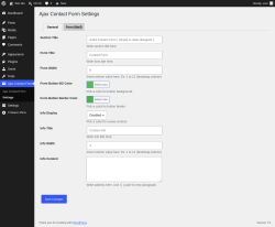 Page screenshot: Ajax Contact Form &rarr; Settings