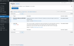 Page screenshot: Plugins ‹ Test site — WordPress