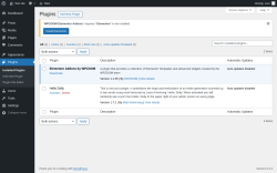 Page screenshot: Plugins ‹ Test site — WordPress