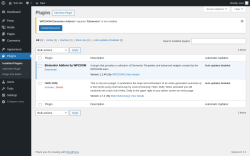 Page screenshot: Plugins ‹ Test site — WordPress