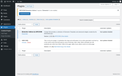 Page screenshot: Plugins ‹ Test site — WordPress