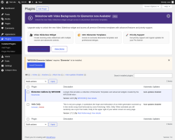 Page screenshot: Plugins &lsaquo; Test site &mdash; WordPress