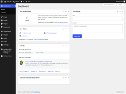Page screenshot: Dashboard &lsaquo; Test site &mdash; WordPress