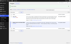 Page screenshot: Plugins &lsaquo; Test site &mdash; WordPress