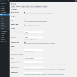 Page screenshot: WS Form → Settings → Advanced