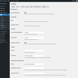 Page screenshot: WS Form &rarr; Settings &rarr; Advanced