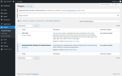 Page screenshot: Plugins ‹ Test site — WordPress