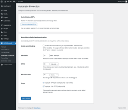Page screenshot: WTB Firewall &rarr; Automatic Protection