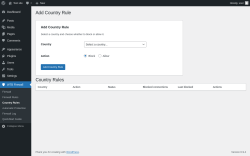 Page screenshot: WTB Firewall &rarr; Country Rules