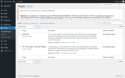 Page screenshot: Plugins ‹ Test site — WordPress