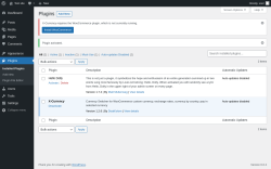 Page screenshot: Plugins ‹ Test site — WordPress